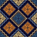 Ethnic boho seamless pattern. Patchwork texture. Weaving. Traditional ornament. Tribal pattern. Folk motif.